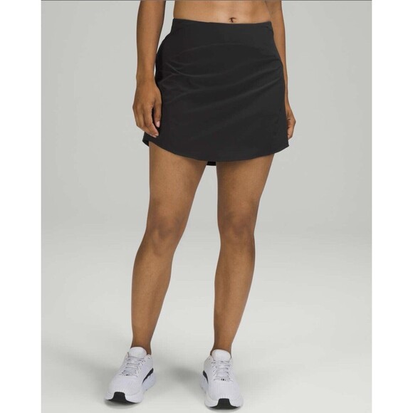 Lululemon Essential High Rise Running Skirt Skort Size 2 Black Long W8ACVT NWOT - Picture 1 of 13